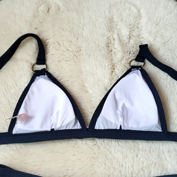 New Ribbed Triangle Bralette High Waist Bikini Set - Picture 9 of 9